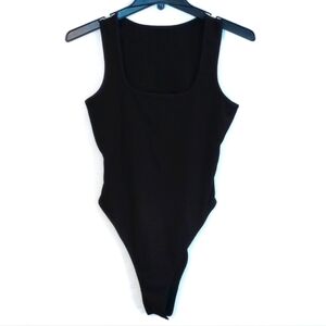 Black ribbed tank top bodysuit women's size small